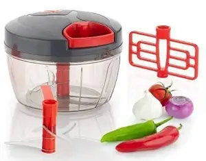 J K Traders New Manual Food Chopper, Compact & Powerful Hand Held Vegetable Chopper/Blender to Chop Fruits and Vegetables (Black)