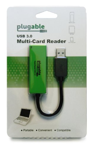 Plugable SuperSpeed USB 3.0 Flash-Speicher Kartenleser für Windows, Mac, Linux, und bestimmte Android Systeme – Unterstützt SD, SDHC, SDXC, Micro SD / T-Flash, MS, MS Pro Duo, MMC und mehr - 4