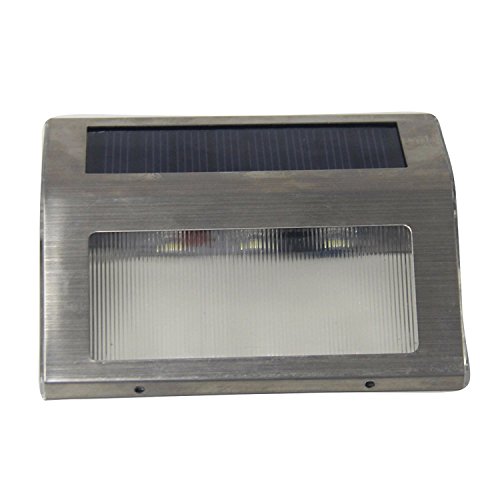 Signstek 4 Stk 3 LED Solar Wandleuchte Gartenleuchte Treppenbeleuchtung aus Edelstahl „CE + ROHS“ - 7