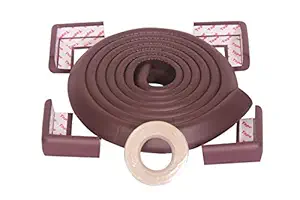 BabySafeHouse Edge Guard and Corner Protector-6.5ft Edge + 4 Pre-Taped Corner Guards for Baby Proofing & Child Safety (Brown Color)