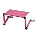 Produktbild Prettygood7 Computer-Schreibtisch, zusammenklappbar, Aluminiumlegierung, Kleiner Tisch, einfaches Bett (Rosenrot)
