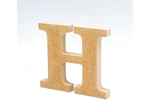 LA LLUNA ALWAYS CREATING Lettres de Bois. Lettres Grands en Bois de 20 cm Haut pour décoration et travaux manuels. Alphabet Complet Disponible (H)