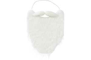 ALYAR Santa Beard Father Christmas Beard Christmas Fake Santa Beard For Adults Christmas Costume White Wizard Wig New Year Party Eve Costume Father Christmas Xmas Novelty Party Holiday Accessory (1pc)