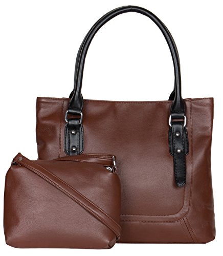 ADISA Women’s Handbag & Sling Bag Combo (Brown, AD1015-BRO)