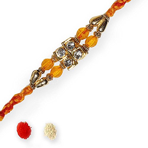 Madhur Orange Diamond Rakhi (Madhur3094)
