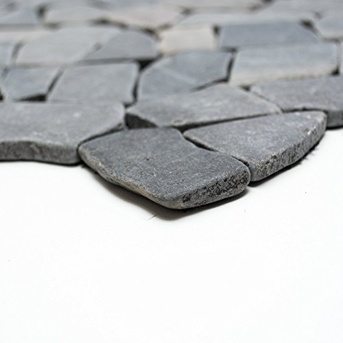 Preisvergleich Produktbild Mosaikfliesen Fliesen Mosaik Küche Bad WC Wohnbereich FliesenspiegelMarmor Bruch grau Boden 8mm #401