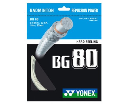 Yonex BG 80 Cordage pour raquette de badminton Blanc 10 m