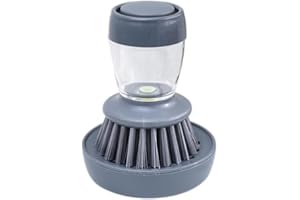 Janjunsi Brosse à Vaisselle à Paume Distributeur de Savon Brosse à Paume Brosse de Nettoyage Champignon avec Support pour Nettoyer la Vaisselle Casseroles et Poêles