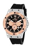 Porsamo Bleu Marcus Silicone Silver Tone, Rose Tone & Black Men's Watch 651DMAR