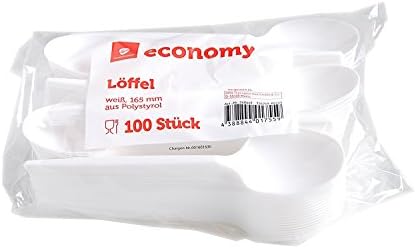 100 Large White Disposable Spoons – 165 cm