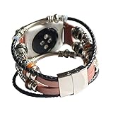 Vamoro Ersatz Leder Armband Band Armband Vintage Uhrenarmband Armband Premium Uhrenarmband für Apple Watch Serie 3 42mm(Roségold)