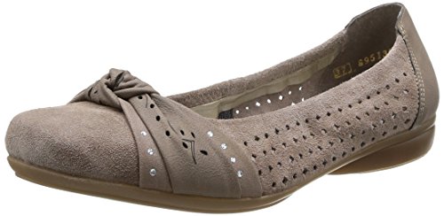 Rieker Womens L8356 Closed ballerinas Beige Beige (pietra/pietra/fango / 65) Size: 6