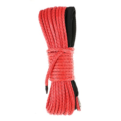 MagiDeal 1/4 „x 50ft Winch-Kabelsatz Seilwinde Seil Synthetischen Windenseil Stahlseil 7000lbs Mit Scheide Atv Utv Rot - 2