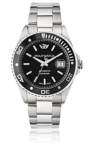 Philip Watch Herren-Armbanduhr Caribe Lernuhr Automatik Edelstahl R8223597010