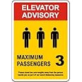 Elevator Advisory Maximum Passengers 3Water Proof PVC Sticker
