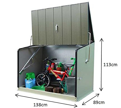 Trimetals Gerätebox, Aufbewahrungsbox, Multifunktionsbox, Fahrradbox Stowaway Anthrazit 138x89x113 cm (LxBxH); Multibox aus verzinktem Stahl - 4