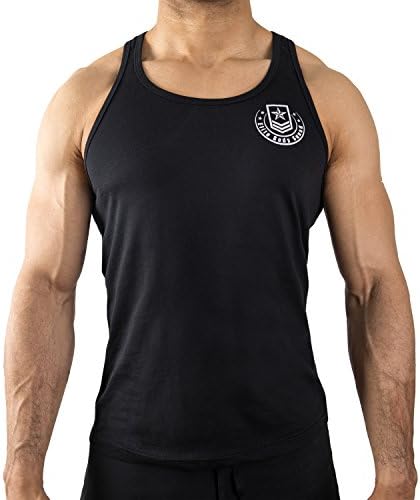 Elite Body Squad Black Stringer Vest For Bodybuilding, Gym, Weight Training + Fitness (Large)