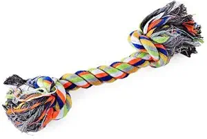 The Pets Company Cotton Rope Toy for Chewing and Teething Puppies, 2 Knot Puppy Dog Toy, Small, 6 Inch