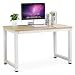 Produktbild Tribesigns Computertisch Schreibtisch 25mm Dicke Moderner Bürotisch PC Tisch Arbeitstisch für Home Office Arbeitzimmer ,Schreibtisch für Kinder/Studenten in Kinderzimmer 120cm(L) x 60cm(D) x 74cm(H)(Buche/Weiss)