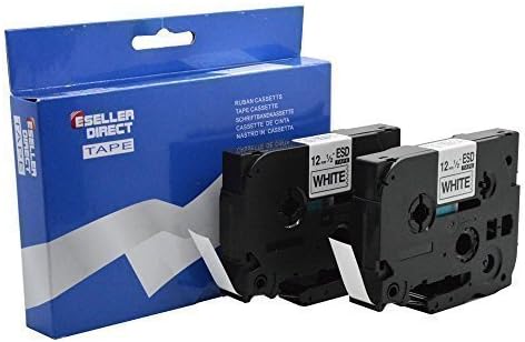 Eseller Direct® - 2 x Compatible TZ231 TZe231 Label Tape 12mm Black on White for Brother P-Touch Printers - 12mm wide x 8m Length
