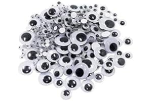SEQUENTIAL - 20 Pack, 40mm Wiggly Wobbly Googly Eyes. Moving Wiggle Black White Eyes, Peel & Stick On. DIY, Kids Scrapbooking Kits, School, Arts & Crafts