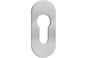 STAHL-DESIGN-TEBART osetas adhesivas ovales de acero inoxidable para puertas, autoadhesivas, con adhesivo VHB 3M de acero inoxidable K320, pulidas, fabricadas en Alemania, por encima de la media