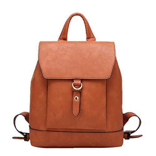 Preisvergleich Produktbild Damen Pu-leder Laptoptasche Aktentasche Crossbody Rucksack Daypacks,Brown-M