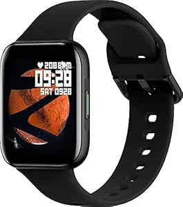 (Renewed) Zebronics Zeb-Fit1220CH Smart Fitness Band, 2.5D Curved Glass Full Touch Display, SpO2, BP & Heart Rate Monitor, IP67 Water Resistant, 7 Sports Mode, Black Dial + Black Strap