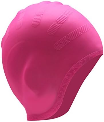 Swimming Cap with Ear Pockets,Kingzuo Direct Silicone Swim Hat for Long Hair Keep Hair Dry Waterproof UV Protection Large Head Women and Men Boys Girls Adult Juniors Childrens