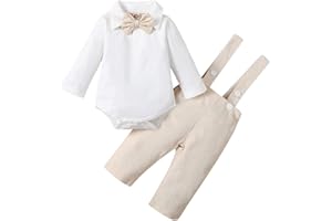 Gajaous Baby Jungen Taufanzug Gentleman Bekleidungssets Kleinkind Jungen Langarm Krawatte Hochzeit Anzug für Frühling Herbst