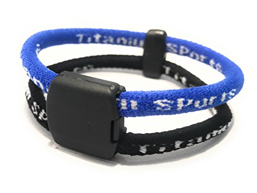 *SALE* 18 COLOURS To Choose From! - Power Balance Energy® DUAL LOOP Magnetic Germanium Bracelet / Energized exclusive magnet / negative ion / health bracelet - Certified - With titanium, germanium, ceramic, tourmaline (negative ions) - All Sizes, All Colours on drop down menu (Black/Blue, MEDIUM: 18cm (7.1"))
