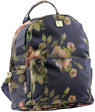 'House of Tweed' Small Rucksack In Flower Pattern (Blue)