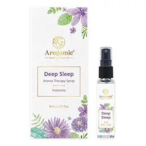 Arogamic Deep Sleep Aromatherapy Spray For Insomnia Relief, Prepared Using Therapeutic Grade Essential Oils (8ml)