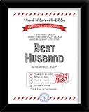 Paper Plane Design Gift for Husband Best Husband Certificate Framed A4 Size with Table Stand and Hanging Hook