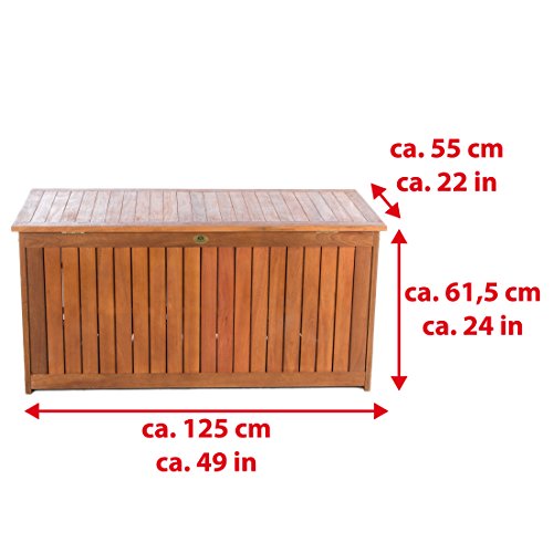 Ultranatura Auflagenbox mit Gasdruckdämpfer, Canberra Serie – Edles & Hochwertiges Eukalyptusholz FSC zertifiziert – 125 x 55 x 61 cm - 4
