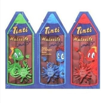 3 x Bath Painting Soaps Green Blue Red - TINTI Malseife - 10ml Sachets