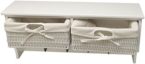 Minimalist Design White Wall Mounted Shelf with 2 Wicker Drawers and Five Hooks \ Furniture Home House Cabinet Desk Shelf Stand Dresser Seat Dining Living Room Chairs Table Contemporary Stylish Unique Ottoman Stuff Parents Kids Outdoor Indoor Sleeping Beside Office Hotel Entrance Decorative Special Large Big Small Durable Quality Couch Bedroom Modern Kitchen Gadgets Wood Solid