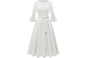 HomRain Women 3/4 Sleeve Elegant Formal Dress for Cocktail Classy Fall/Winter Christmas Church Work Dress