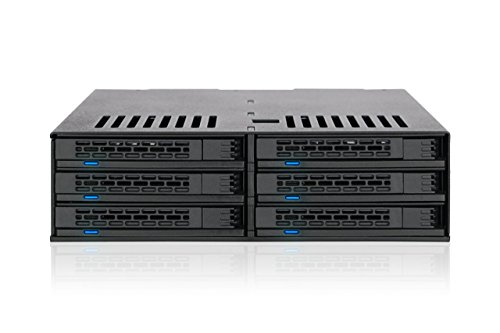 Wechselrahmen für 6x 2,5 Zoll (6,4cm) SATA/SAS SSD/HDD in 1x 5,25 Zoll (13,3cm) – Icy Dock ExpressCage MB326SP-B - 4