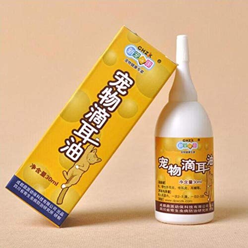 juxinuk 1pc Pet Ear Cleaning Drops Oil Pet Ear Cleaning Otitis infección micótica