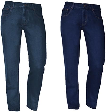 Mens Comfortable RV Basic Stonewash Blue/ Indigo Jeans Plain Sizes 30-48 Leg 27, 29, 31, 33