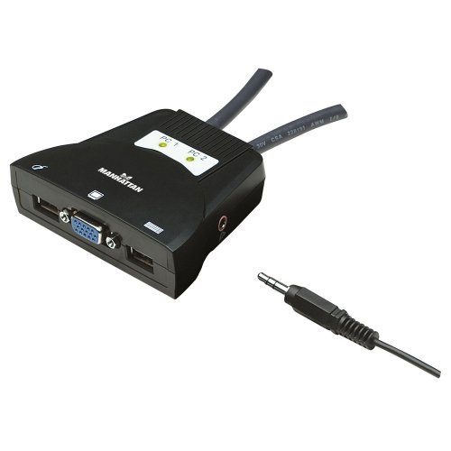 Manhattan 2-Port Mini-KVM-Switch mit Audio USB schwarz 151245 - 2