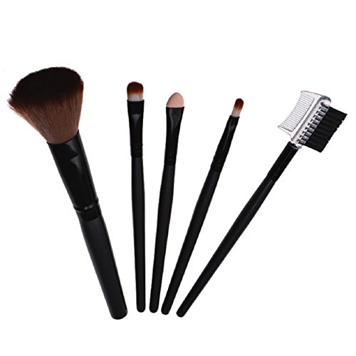 Malloom® Fashion Multifunctional 5 Pieces Pro Foundation Makeup Tools Cosmetic Brush Blending Face Eye Brush Kit Sets (Black)