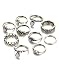 Karatcart Antique Oxidised Silver Colour Bohemian Midi Rings For Women RS.299.00