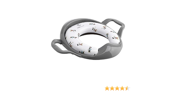 Reducteur De Toilettes Aubert Concept A Poignees Gris Mickey Minnie Facilement Adaptable Amazon Fr Bebe Et Puericulture