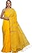Produktbild Exotic India Lemon-Chrome Purbasthali Sari from Bengal with Jute Weave - Yellow