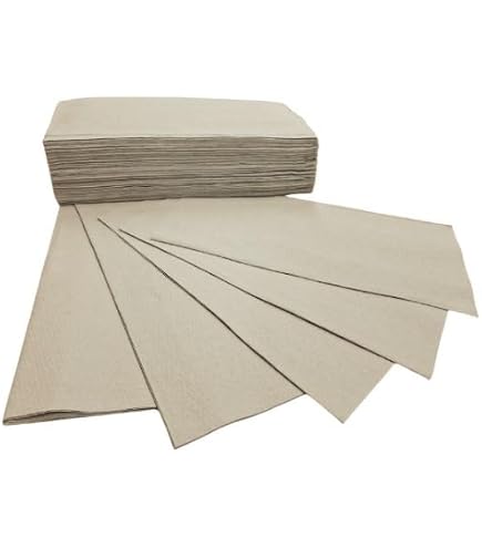 Papstar Serviettes Papier 1 Pli 31x25 Cm – Lot 180 Feuilles Pliage En C, Couleur Naturelle, Qualité Hôtellerie