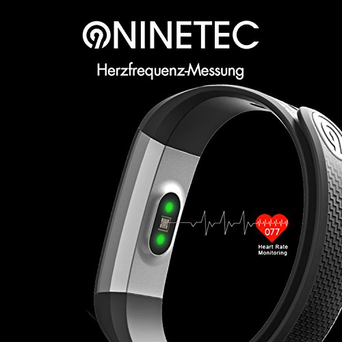 NINETEC Smartfit F3/F3HR Fitness Tracker mit Pulsmesser Sport Armband Schrittzähler Aktivitätsarmband Fitnessarmband Sportuhr mit Schlafanalyse Kalorienanalyse SMS Anrufe - 3