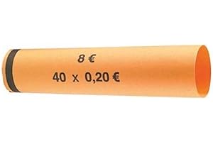 CECONCEPT Monetique L1000TP020 Carton de 1000 tubes papier pour pièces 0,20 euro