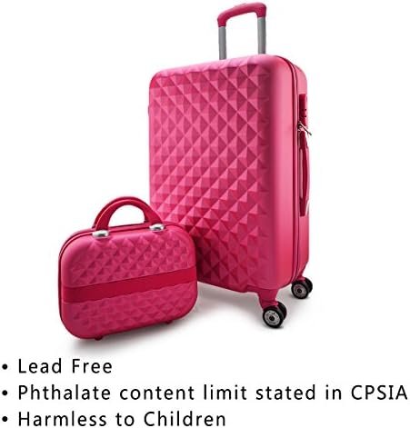 Oumosi 4 Wheel Travel Trolley Suitcase Luggage Set Holdall Case(Pink)